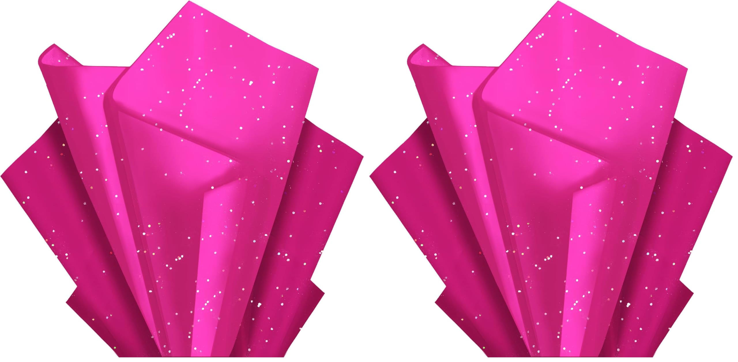 Hot Pink Glitter Tissue Paper for Gift Bags 36 Sheets 14x20 Inch - Recyclable Wrapping Paper for Weddings, Birthdays, Party &amp; Festival Decorations DIY Craft Supplies (Pack of 2)