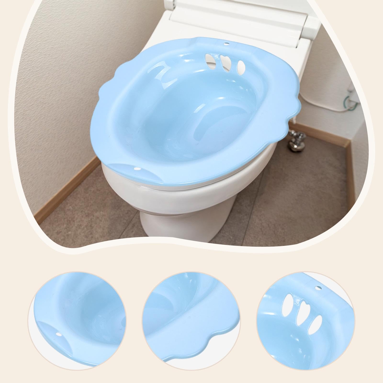 Amagogo Vasca da Bagno per WC con Bidet per Donne anziane, Senza Bisogno di accovacciarsi, Vasca da Bagno vaginale Portatile Universale, da per l'anca, Blu