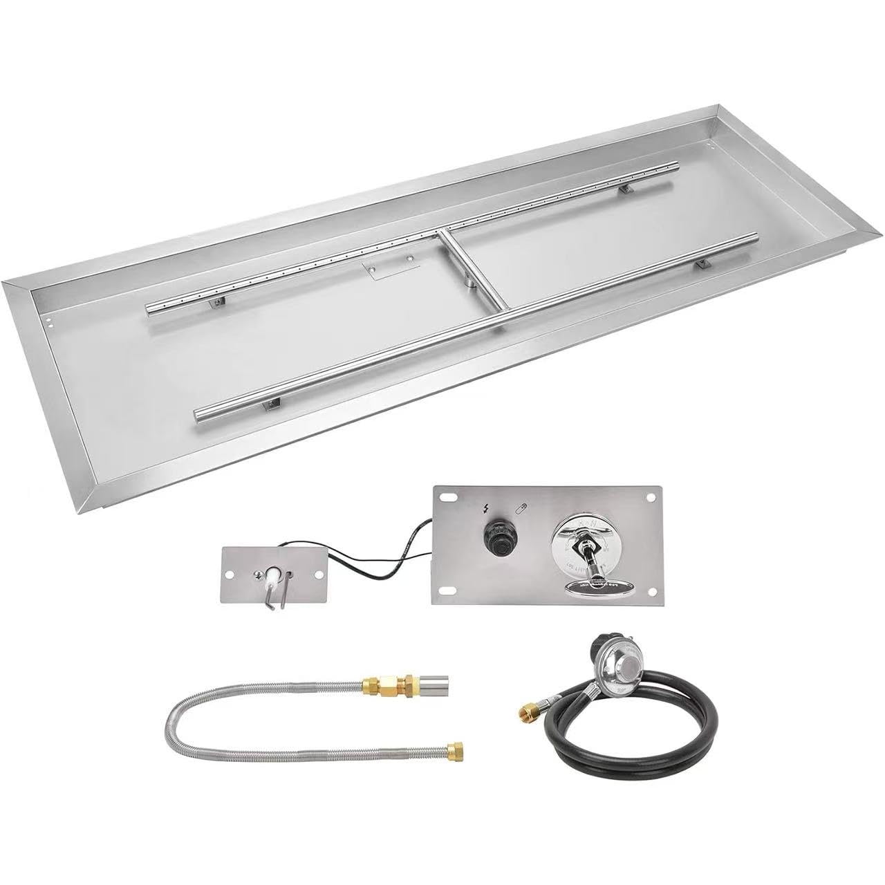 Kit de foyer à gaz 91,4 x 30,5 cm – Foyer au propane 150 000 BTU avec accessoires complets