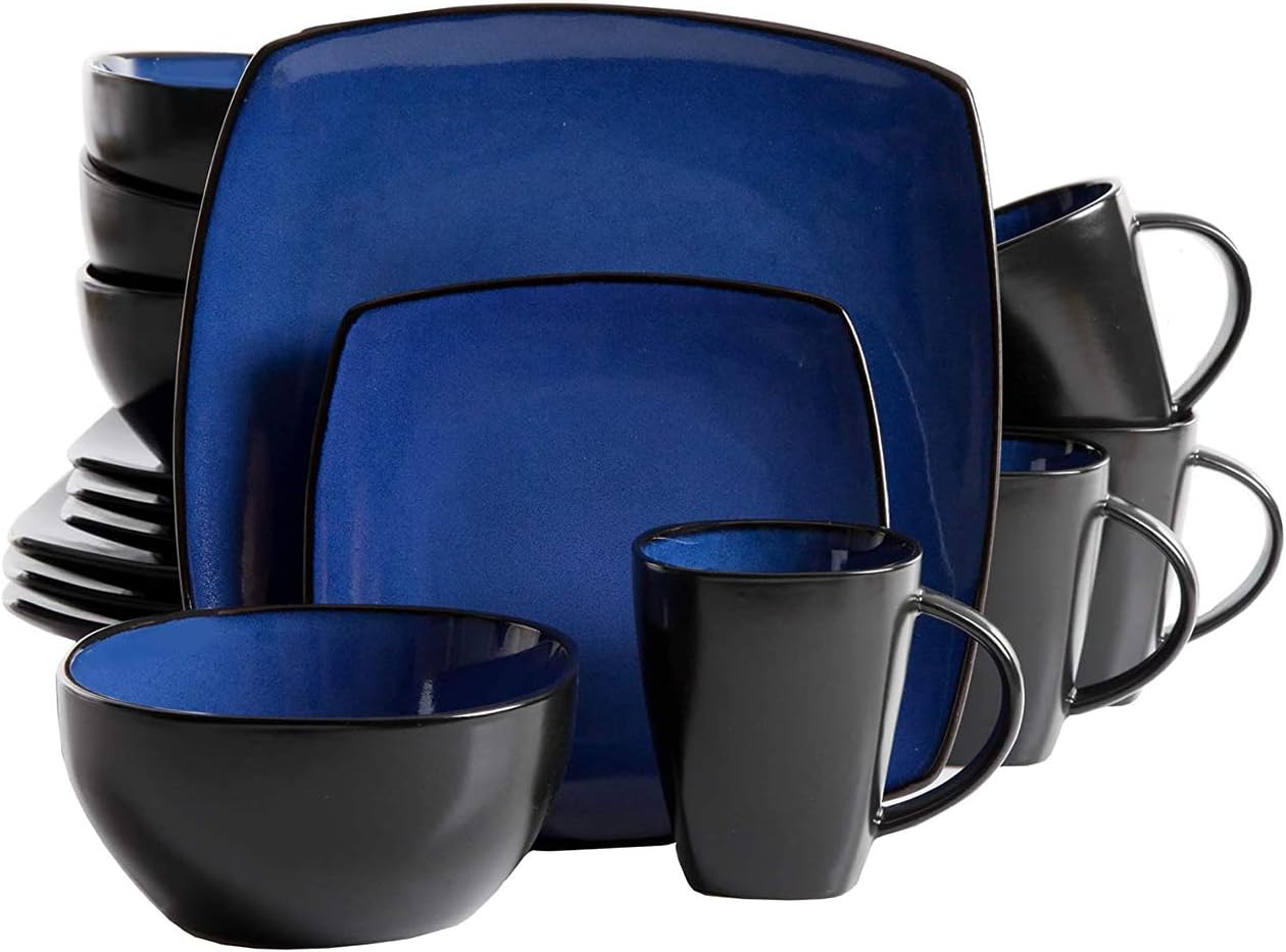  | The Boutique Beautiful Soho Lounge 16 Piece Blue Dinnerware Set: Dinnerware Sets