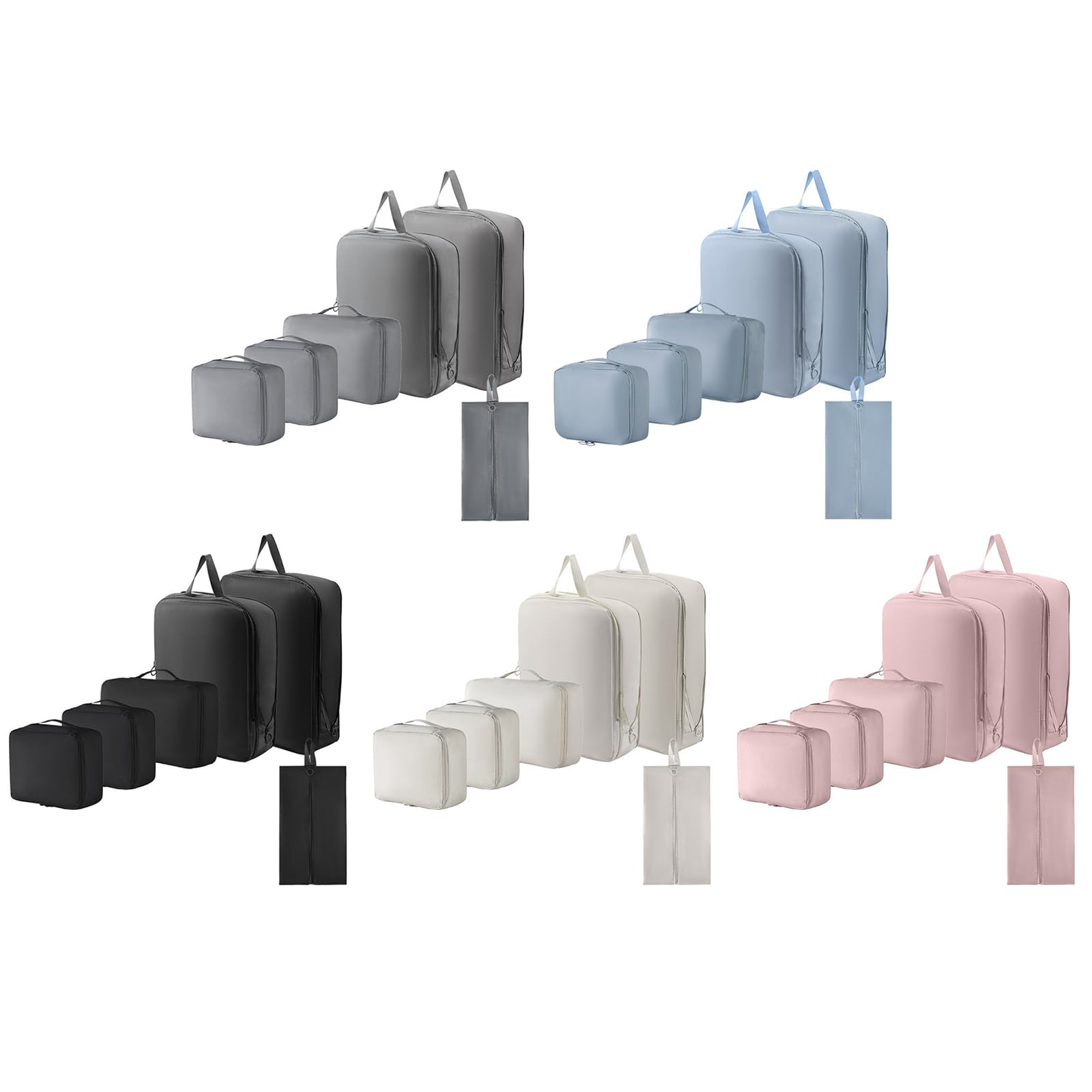 6 pezzi Efficace Borsa Strada Abbigliamento Viaggio Bagagli Organizzatori Borse Per Vestiti E Scarpiere Con Cerniere