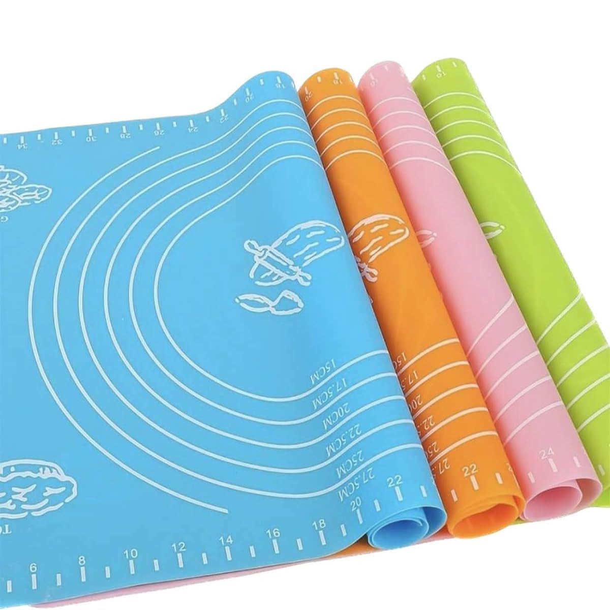 Catron Silicon Fondant Rolling Mat or Silicone Baking Sheet Large with Measurements Stretchable for Kitchen Roti Chapati Cake Pad Cooking Dough Atta Kneading Big Size (Color May Vary) 1