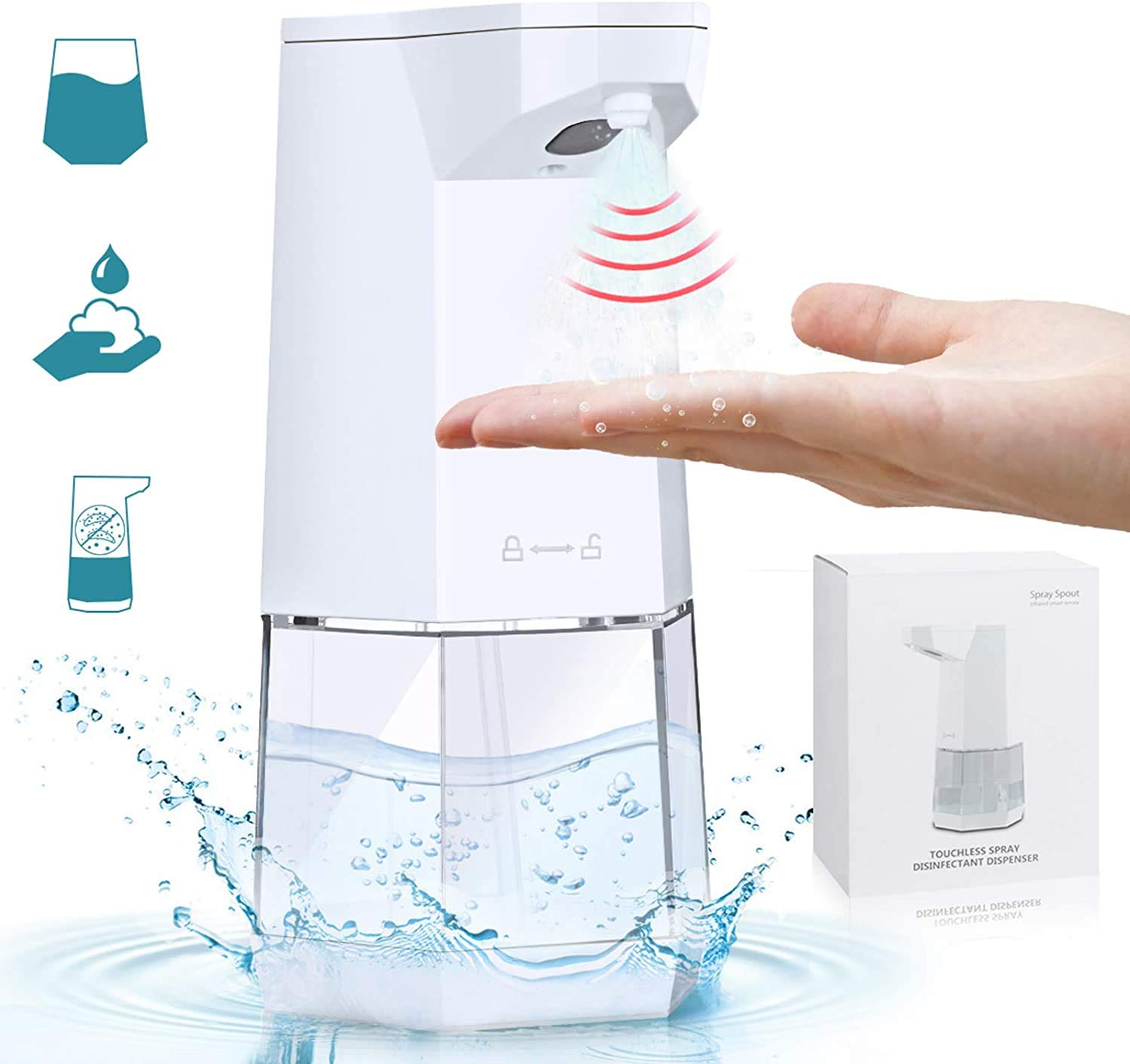 Buy Automatic Hand Sanitizer Dispenser, Alcohol Spray 12oz/360ml Touchless Liquid Alcohol