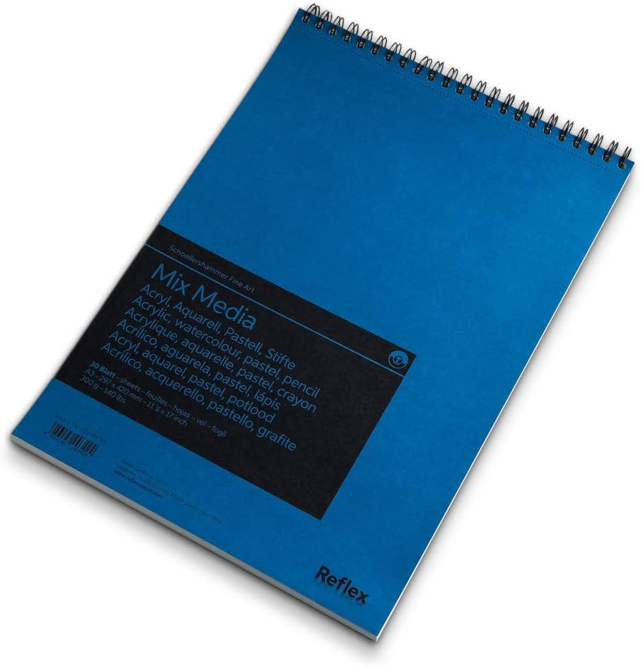 Schoellershammer Mix Media Pad A3, 30 Sheets, Spiral Bound, 300gsm White Paper, VF5004287