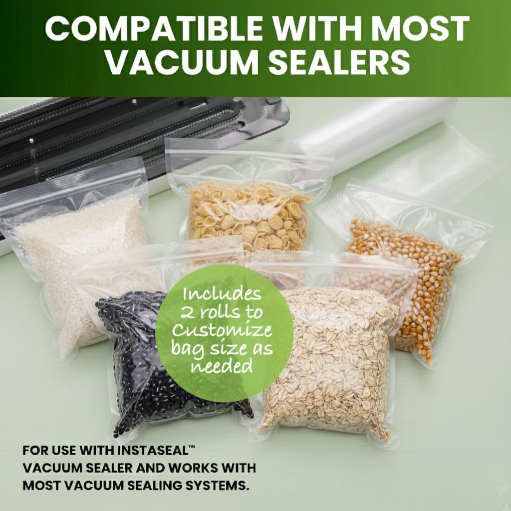 Vacuum Seal Bags for Food, 36 8 in x 10 in Pre-Cut Bags and 5 Rolls, Four 11 in x 16 ft Rolls and One 8 in x 20 ft Roll for Freezer Storage and Sous Vide Cooking