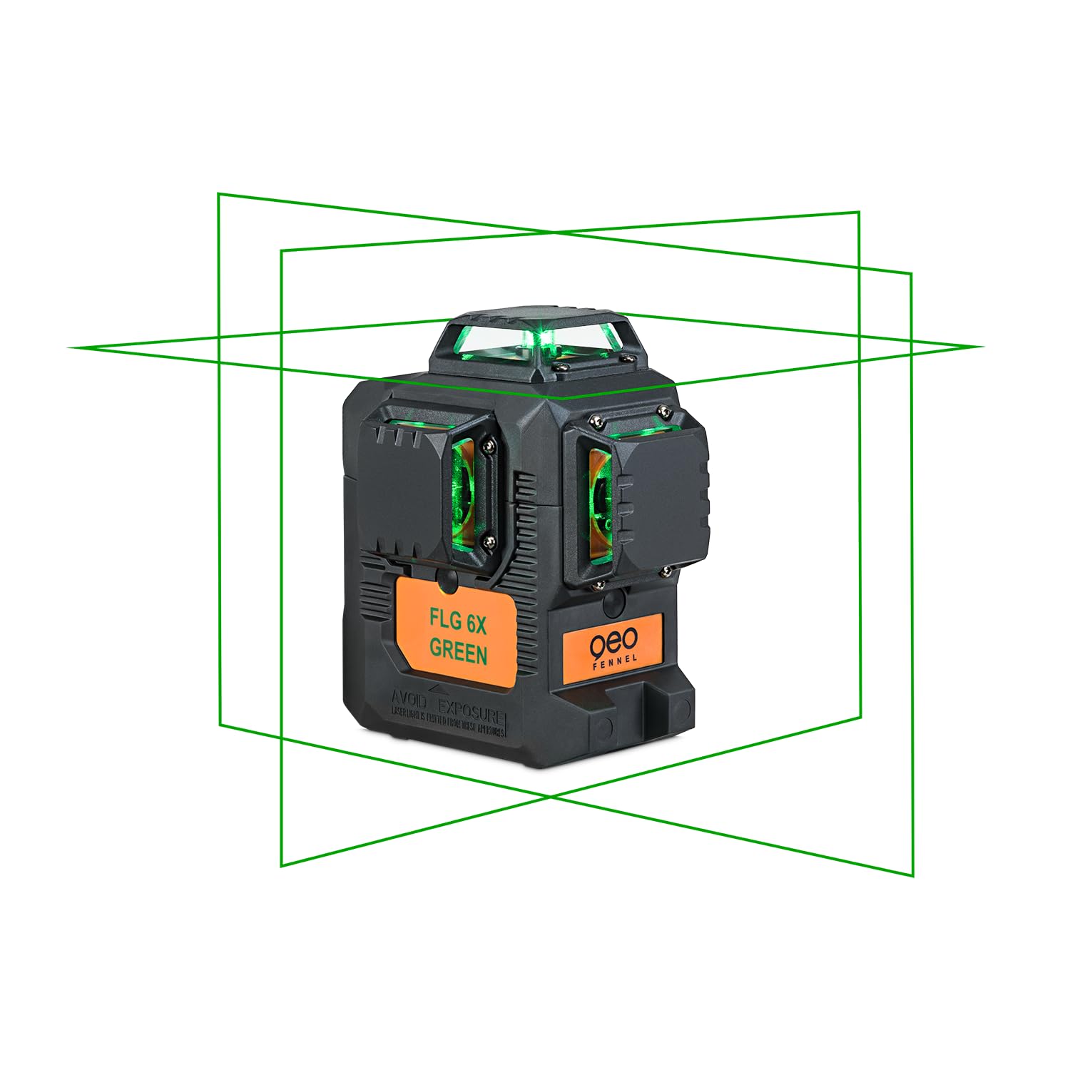 FLG 534640 Lot de 6 lasers laser multi-lignes 360° Vert dans une boîte à outils compacte avec de nombreux accessoires pour vos travaux d'aménagement intérieur