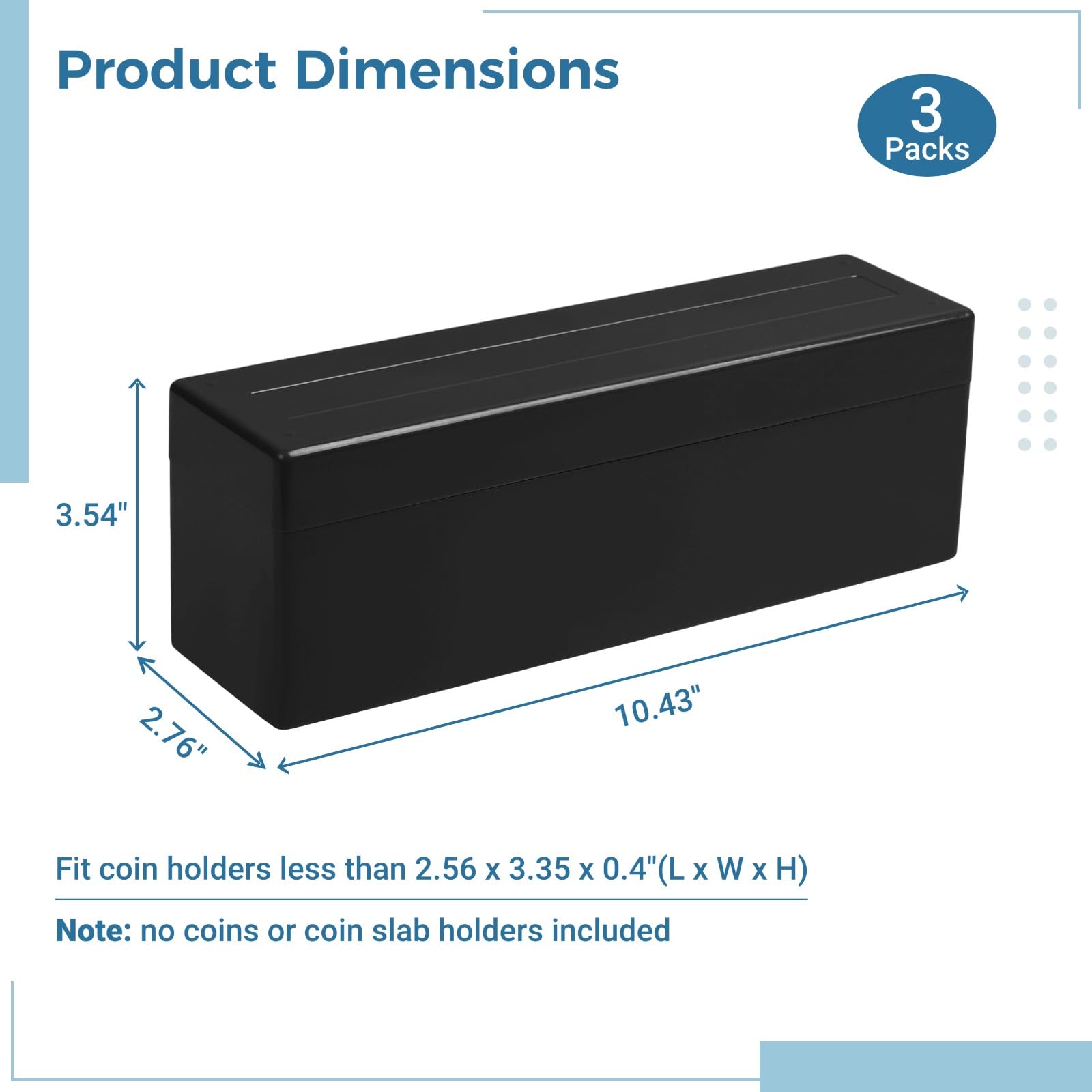 3 Stk. Coin Slab Aufbewahrungsboxen, Coin Holder Organizer mit 20 Fächern, Kunststoff-Boxen für 60 Coin Slabs, kompatibel mit PCGS, NGC, PMG Coin Haltern, nur Boxen enthalten