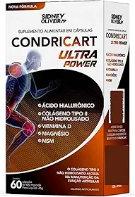 COLÁGENO TIPO II + VITAMINA D3 + MAGNÉSIO + ÁCIDO HIALURÔNICO + MSM CONDRICART ULTRA POWER 60 CÁPSULAS SIDNEY OLIVEIRA