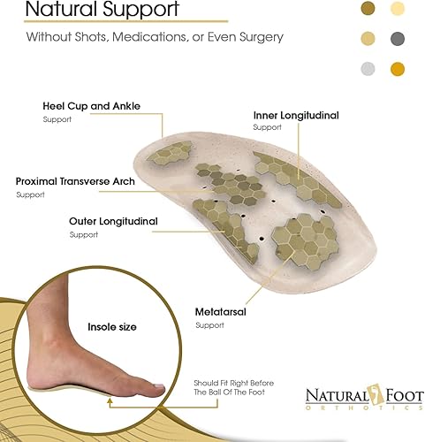 Miniatura 2 de Natural Estabilizador de pie ortopedia plantillas para Fascitis Plantar 1