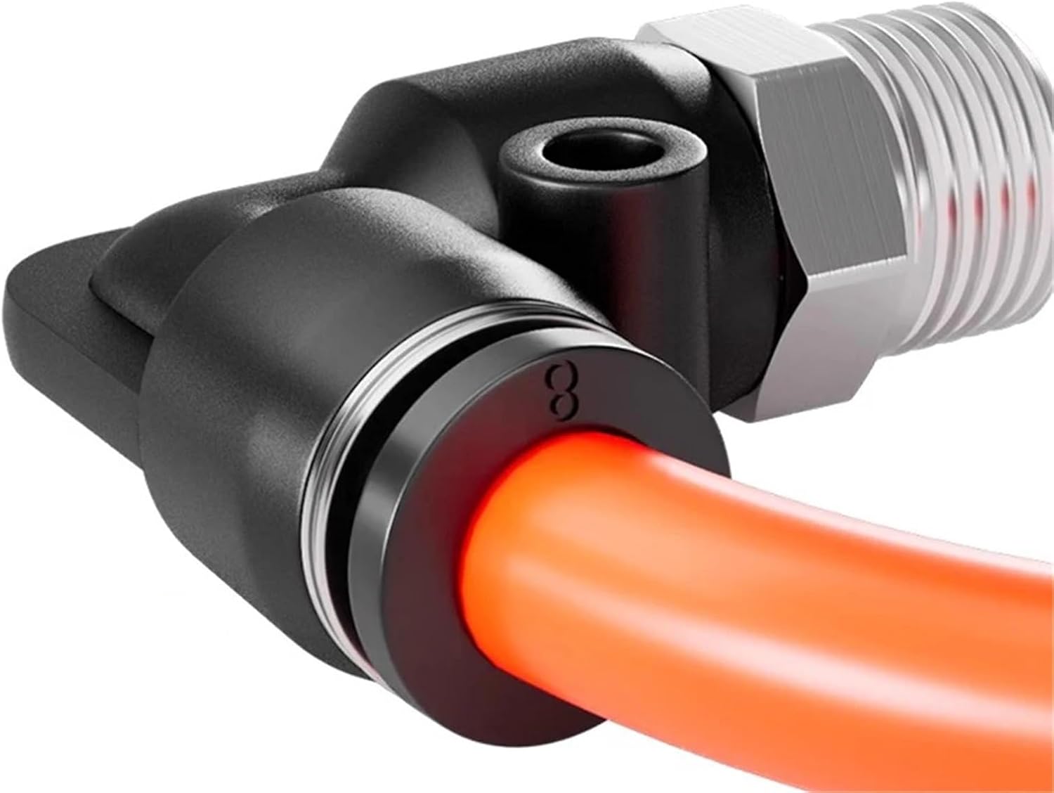 Black PL Pneumatic Quick Connector Hose Trachea External Thread 1/4 1/2 1/8 3/8 Copper Elbow Quick Plug PL6-02 8-03 12-04 01(PL10-03)