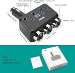 110W Cigarette Lighter Adapter,12V/24V Cigarette Lighter Splitter,Car Charger Adapter,3 Socket with 3.1A USB and Type-C LED Display Fast Car Charger