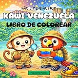 Kawi Venezuela: Libro para colorear para niños y adultos: 44 dibujos en blanco y negro para descubrir Venezuela (Spanish Edition)