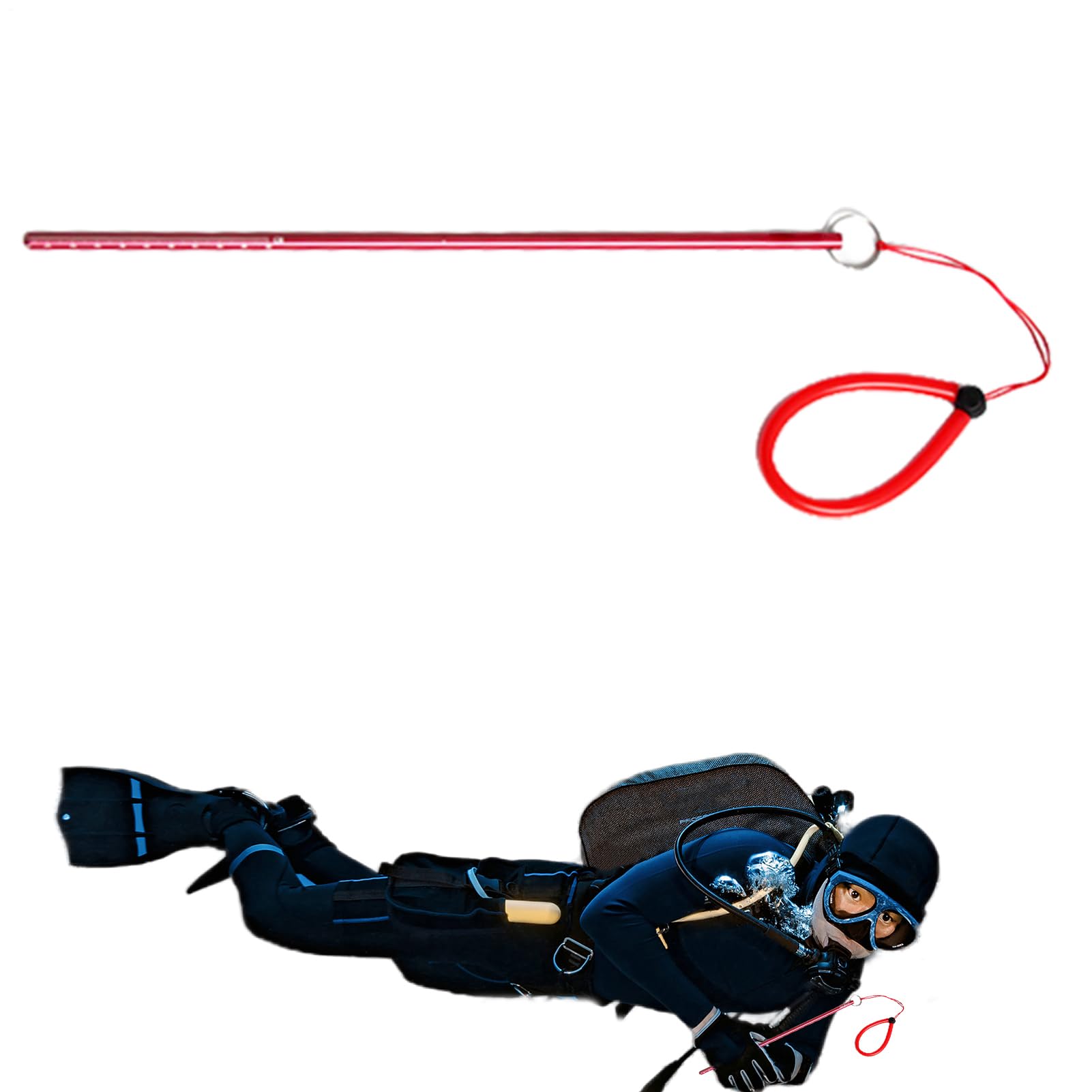 Creatore di rumore per immersioni, Creatore di rumore per immersioni | Asta per bastone da sub in lega di alluminio, aragosta, solletico, puntatore - Accessori per immersioni subacquee con bacchetta p