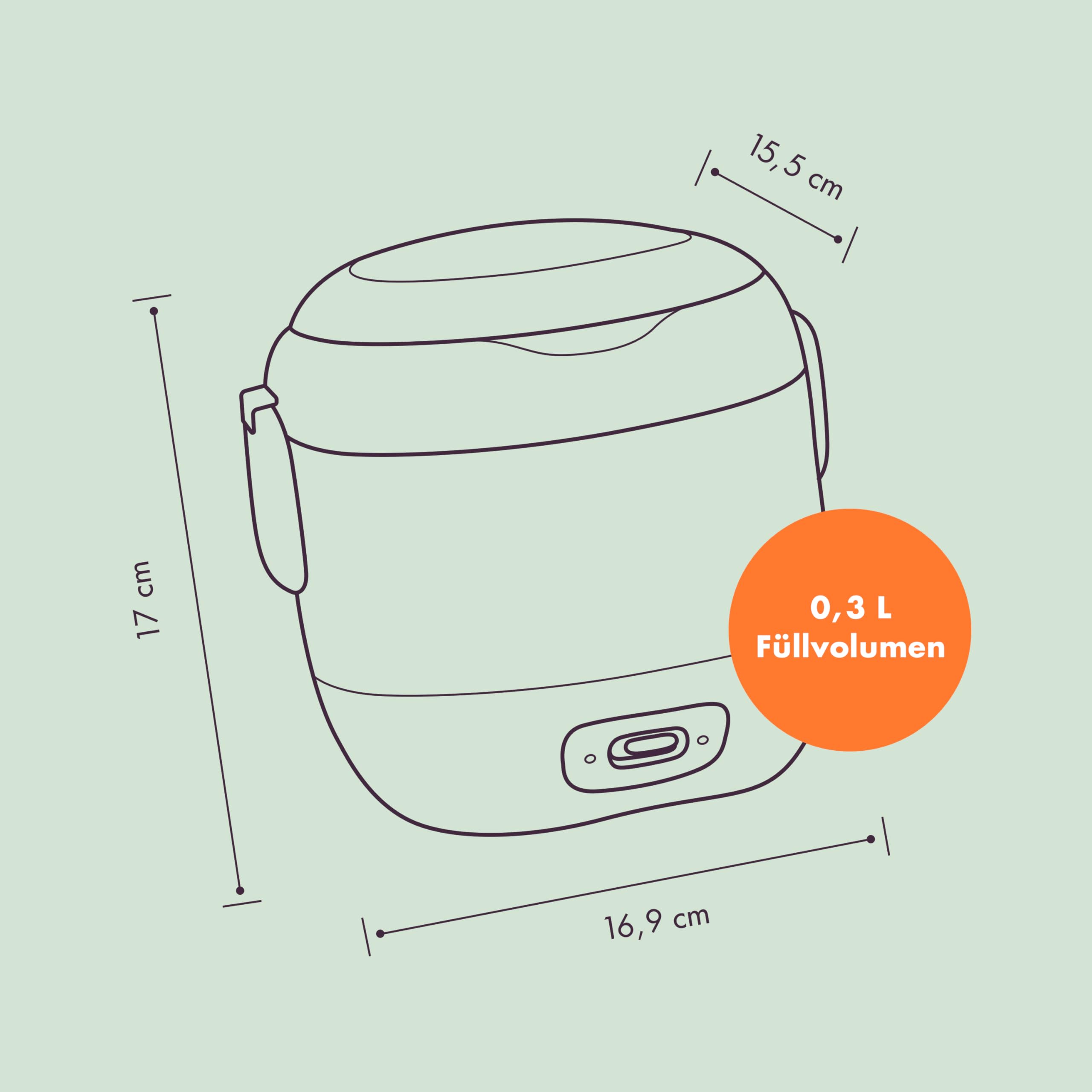 REISHUNGER Mini Reiskocher – 0,3L – 1-2 Portionen – Salbeigrün | hochwertige Keramikbeschichtung – Premium Topf – Handliche Größe für kleine Haushalte und unterwegs