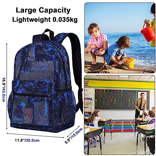 Bluboon Mesh Backpack for Girls Kids Semi-Transparent School Bookbag See Through Beach Bag Daypack4