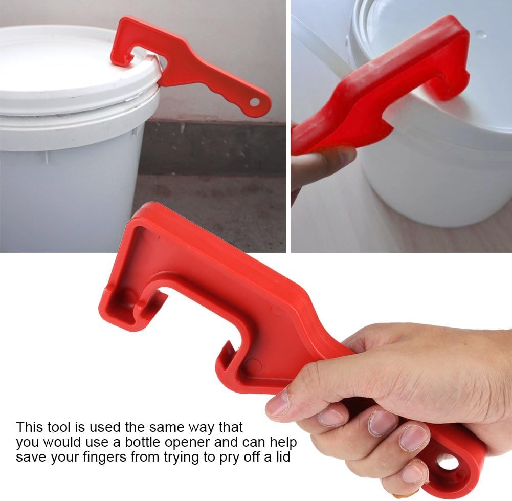Apriscatole Secchio per Pittura, Coperchio Plastica Riutilizzabile Rosso 20 cm