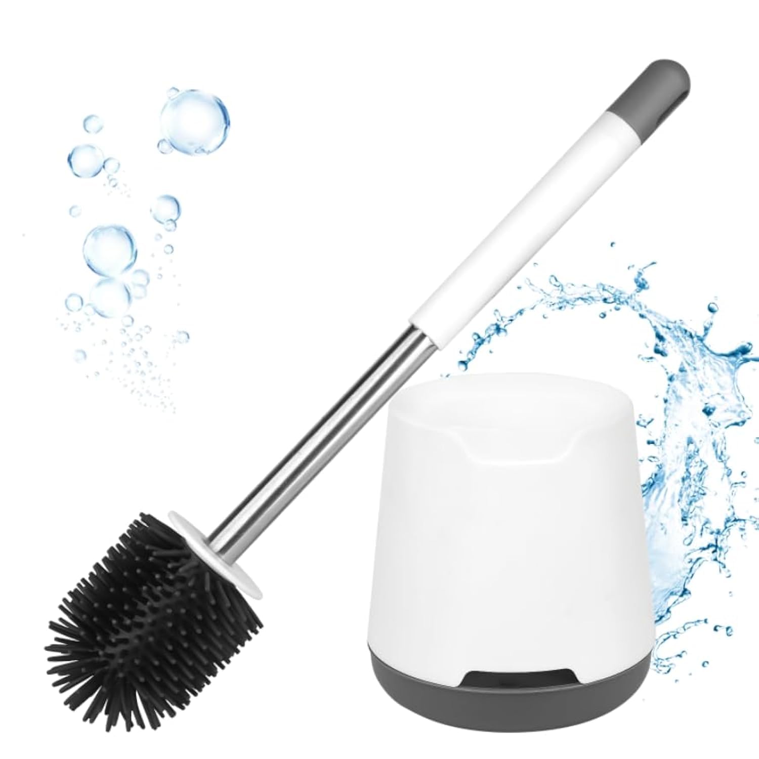 Brosse de nettoyage robuste en silicone qui élimine les taches de toilettes