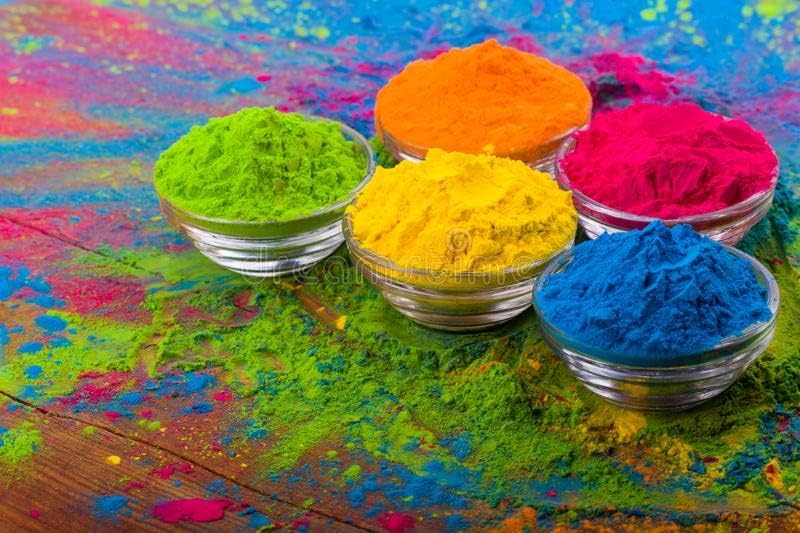 CHIRAG EXIM All Naturals 100% Pure & Natural Skin-Friendly Herbal Holi Gulal | 5 Colors x 80 Grams Each