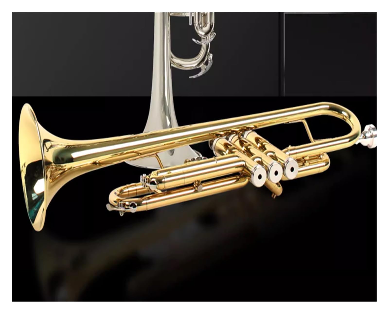 trąbka instrument Student Początkujący Instrument muzyczny B mieszkanie Dzieci Dorośli Szkoła Ogólna Grupa Profesjonalny egzamin wykonawczy(Color:Silver)