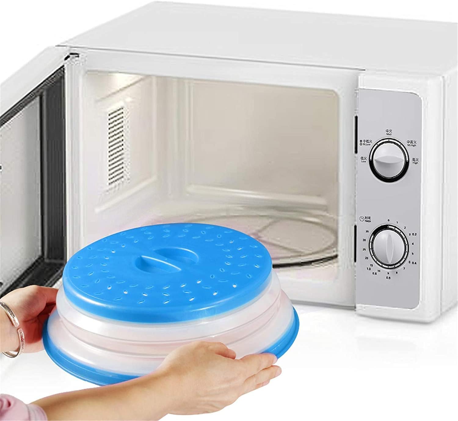 Cloche Micro Onde Verre Couvercle Micro-ondes Pliable Rouge – Protection Anti-Éclaboussures, Facile à Ranger Et à Nettoyer