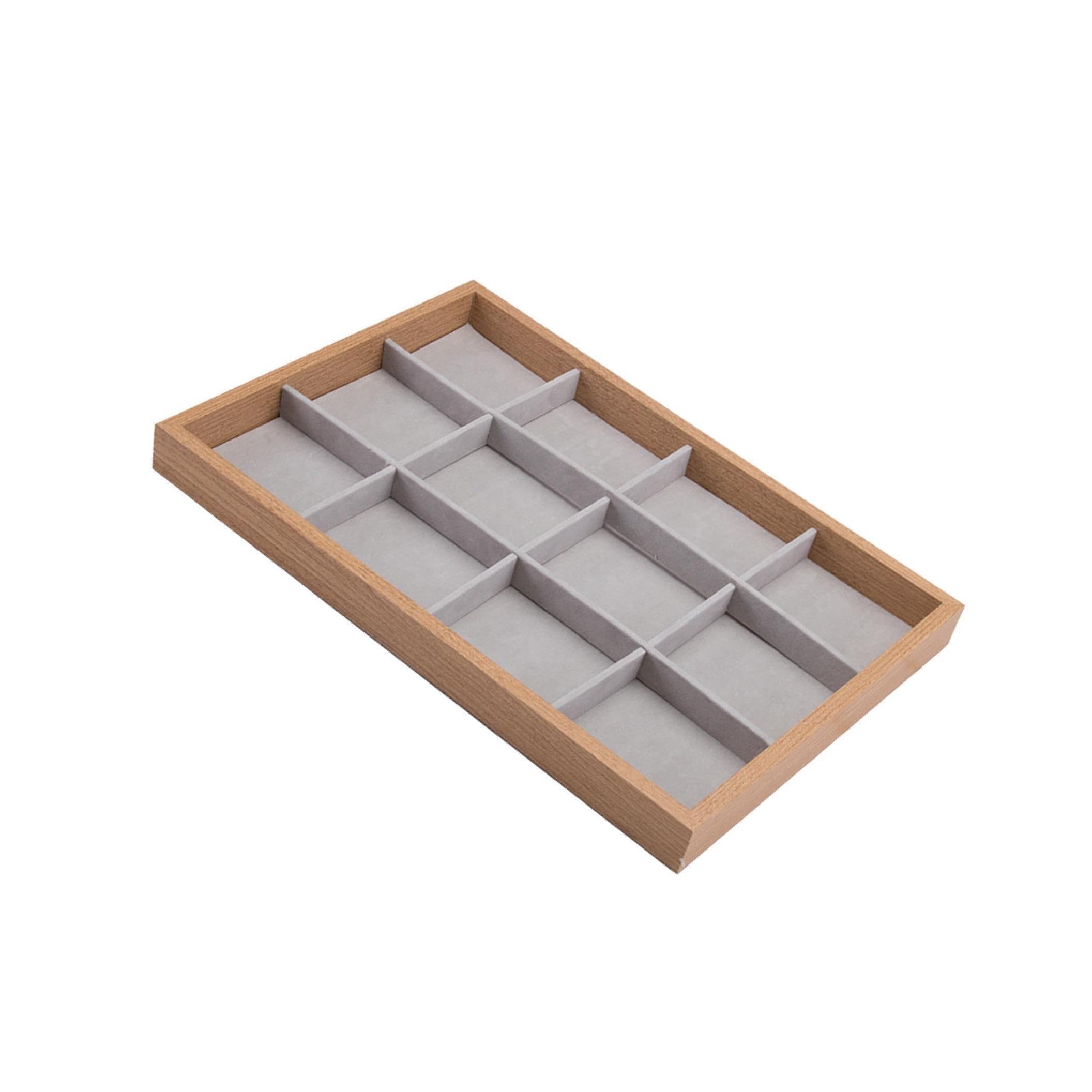 QUXVUIS Chic Jewelry Organizer Storage for Women Ring Tray Earrings Display Drawer Bracelet, 12 Compartments