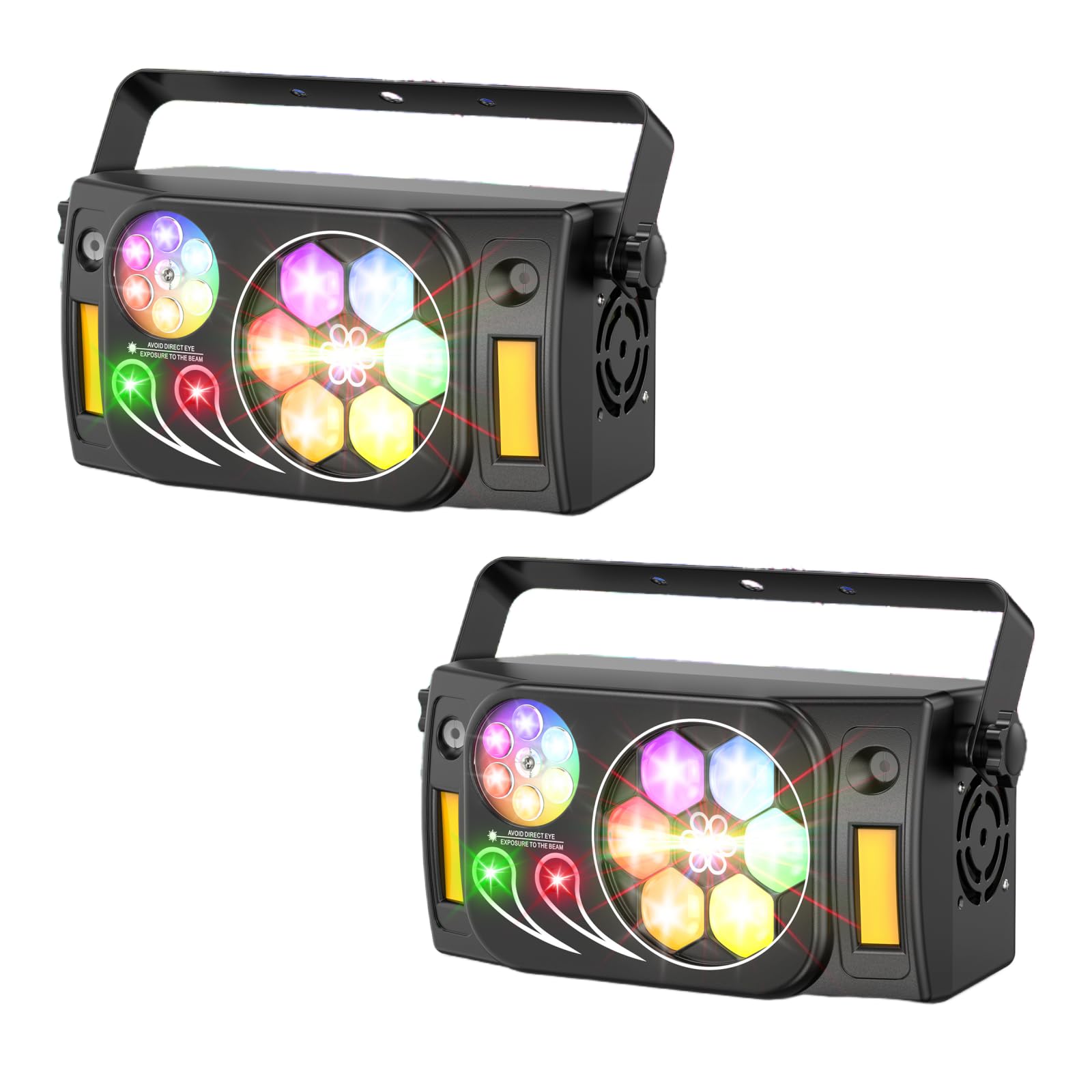 Lot de 2 boules disco LED RGBW 60 W 6 en 1 avec télécommande DMX512 mode automatique pour fête, club, bar, maison, Noël, Halloween, anniversaire