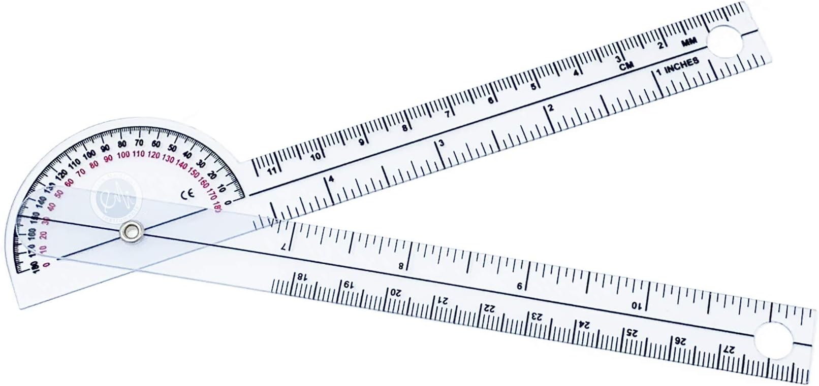 Scrubsmart Economy, Lightweight Plastic 6-3/4" Pocket Goniometer 180 Degrees EGM-425