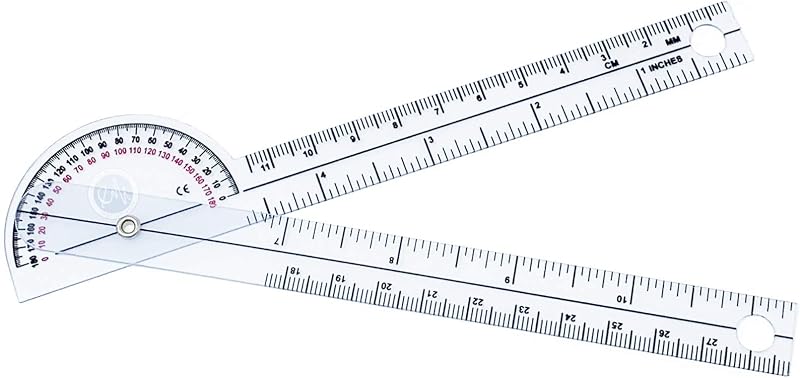 Scrubsmart Economy, goniómetro de bolsillo de plástico liviano de 6-3/4" 180 grados EGM-425