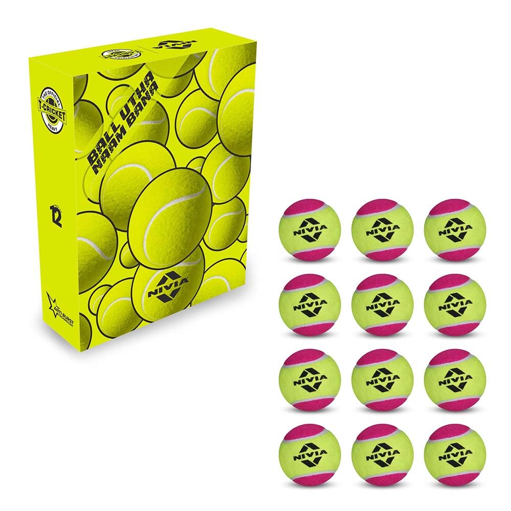 Nivia Cricket Tennis Ball, Heavy Weight Ball, Practice Ball, Cricket Training Ball - Multicolor (Pack of 12 Balls) (B00IAPKG1U) Amazon Price History, Amazon Price Tracker