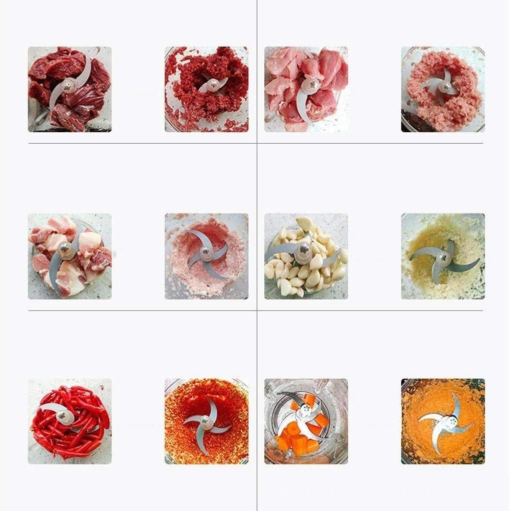 Food Processor, Household Electric Stainless Steel Automatic Meat Grinder, Meat, Vegetable, Fruit and Nut (224 * 255MM)(E)