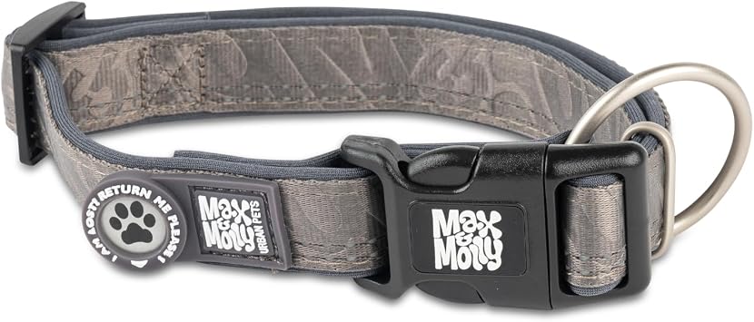 Max & Molly Urban Pets Matrix 2.0 Smart Tagged Dog Collar   Safe and Comfortable Collar Stone, XS