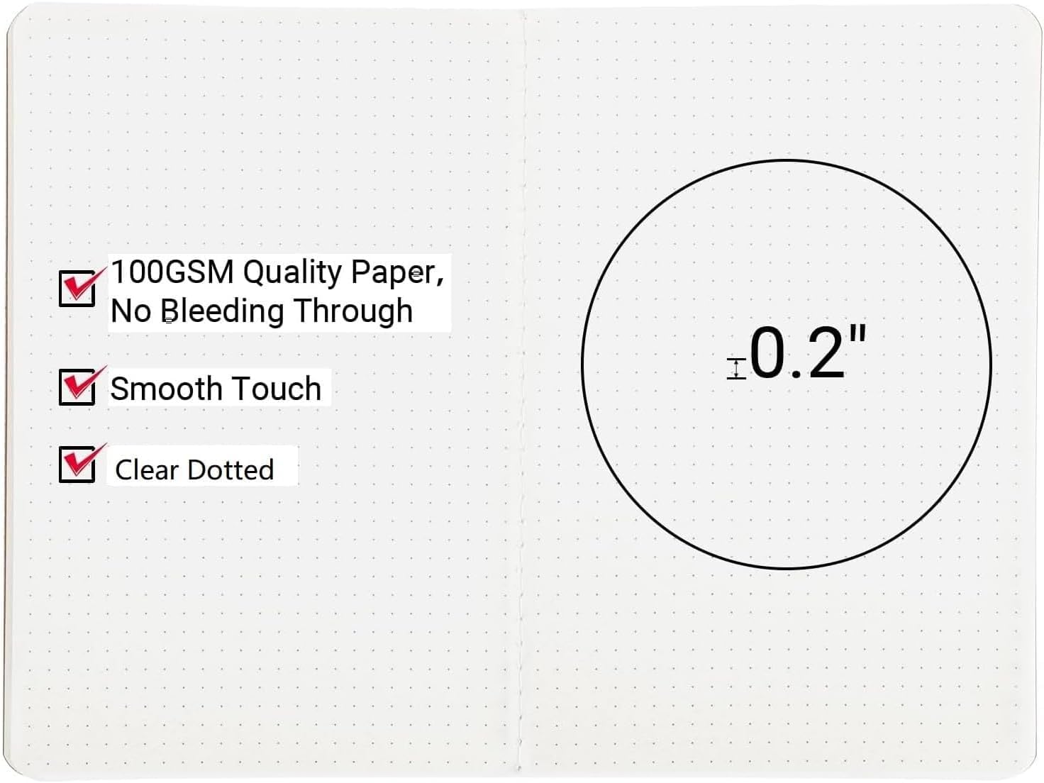 Notizheft A6 Dotted - 48 Stück Notebooks Set Gepunktet 5mm - 60 Seiten Notizbuch A6 10x14cm Braun Softcover Field Notes - 100g Papier Heft Block Punkte Kraft Notizblock