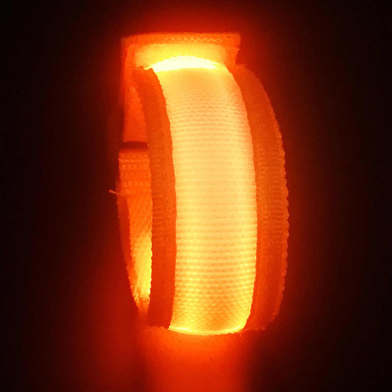 LED Rechargeable Bracelet with 3 Lighting Modes, USB Charging LED Bracelet, LED Bracelet Reflective Bands for Running Cycling Running Bike Night Running (Orange)