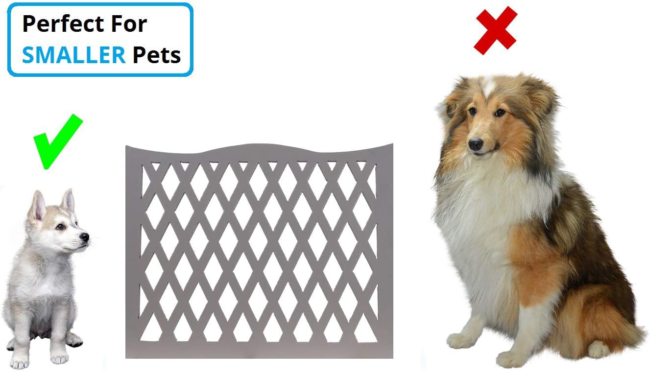 3 Panel Gray Wood Diamond Design Pet Gate - Durable Lightweight Extra Wide Wooden Expandable & Folding Home/Indoor/Outdoor 48" W x 19" H Dog Safety Fence