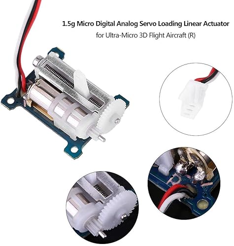 Miniatura 2 de Jadeshay Servo analógico micro digital de 0.05 oz para vuelo ultra micro 3D, carga de actuador lineal, par de 0.4 lbscm, velocidad de 0,12 segundos,