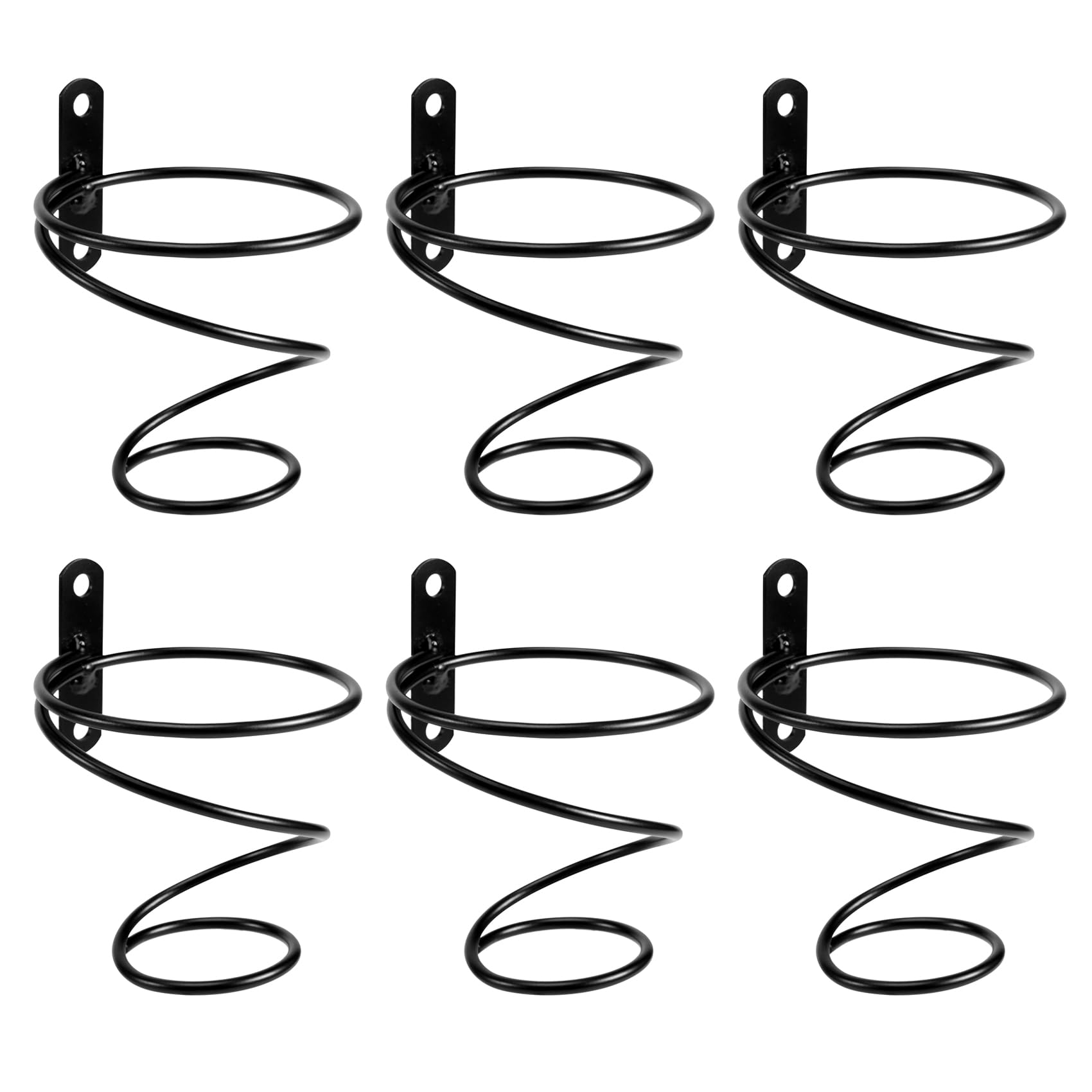 ZDSFSD Pack of 6 Wall Mounted Wine Racks - Wine Bottle Display Holder with Screws, Modern Style, Rust, Black, 10.5cm