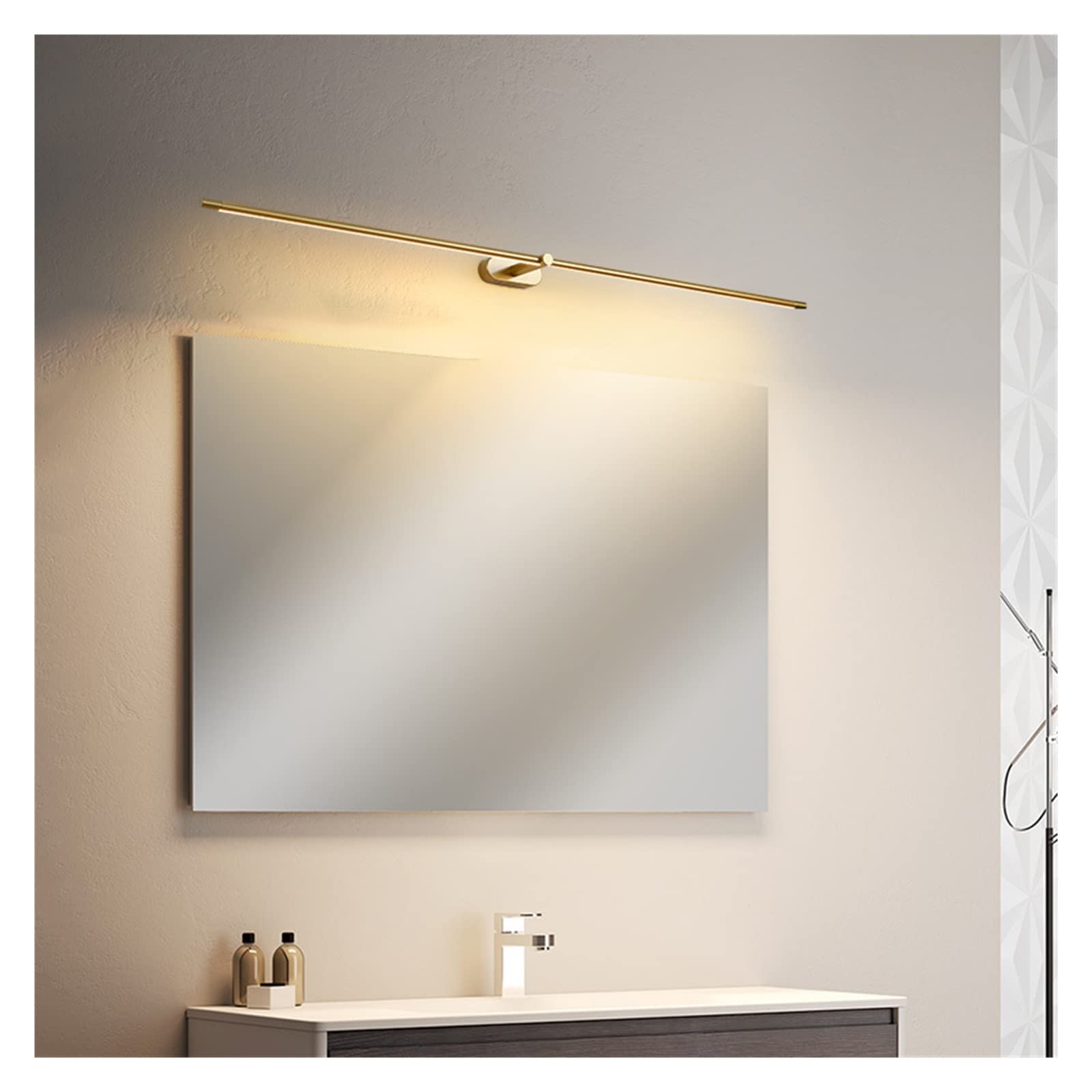 Światło obrazu z pilotem Długość 680/980mm Nowoczesne lampy LED do kinkietów łazienkowych Kinkiety do salonu Sypialnia Gabinet Bezprzewodowe oświetlenie LED do malowania w pomie (Size : Warm white,