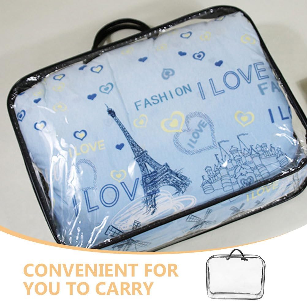 Amosfun 2Pcs PVC Storage Bags 12L Portable Blanket Socks Clothes Moving Bags Silk Quilt Pouch Closet Organizer and Under-Bed Storage 15.75 x 11.81 x 3.94 Inch