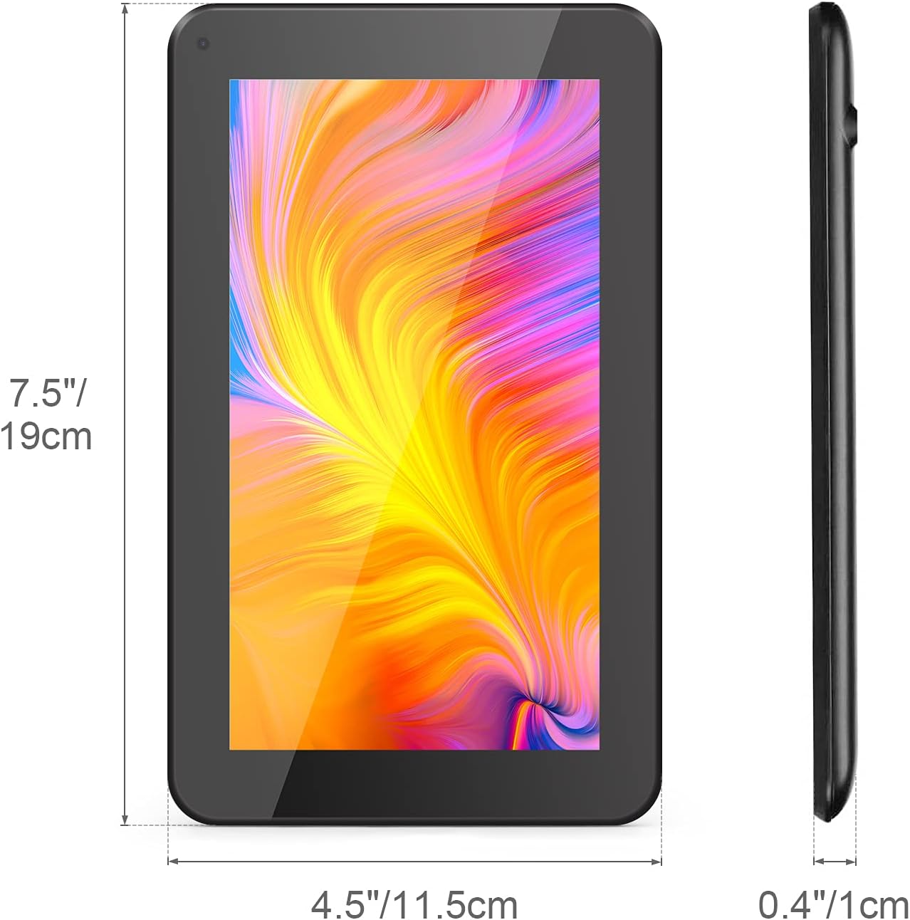 Haehne 7 inch Tablet, Android 6.0, Quad Core Processor, 1G RAM 16GB Storage, IPS Display, Dual Camera, FM, WiFi Only, Bluetooth, Black