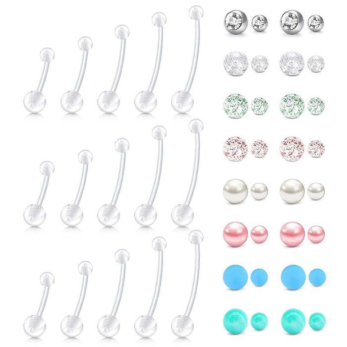 Buy Plastic Pregnancy Belly Button Rings Long Bar Navel Rings for