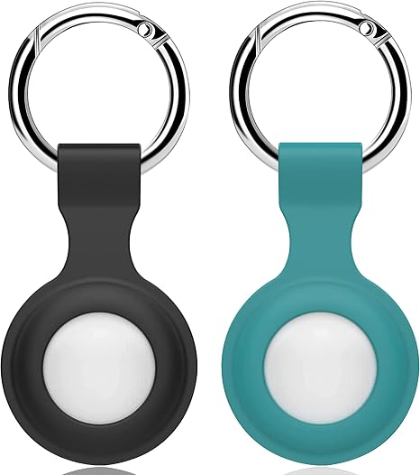 sunstory portable silicone case with keychain ring designed for airtag protective case cover airtags holder 2 packs case for apple airtag tracker 2