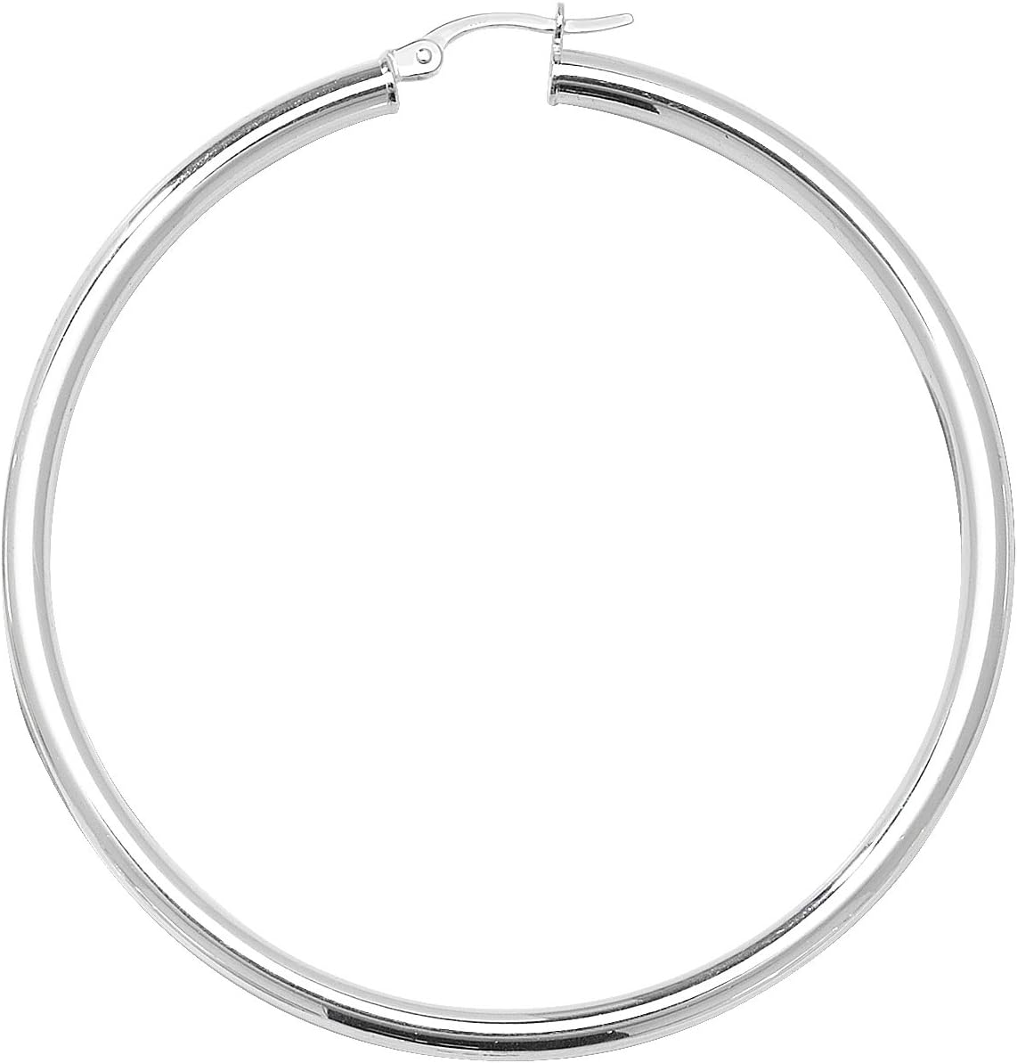 925 Sterling Silver Ladies Hoop Earrings - 50mm WJS1904@723MM50