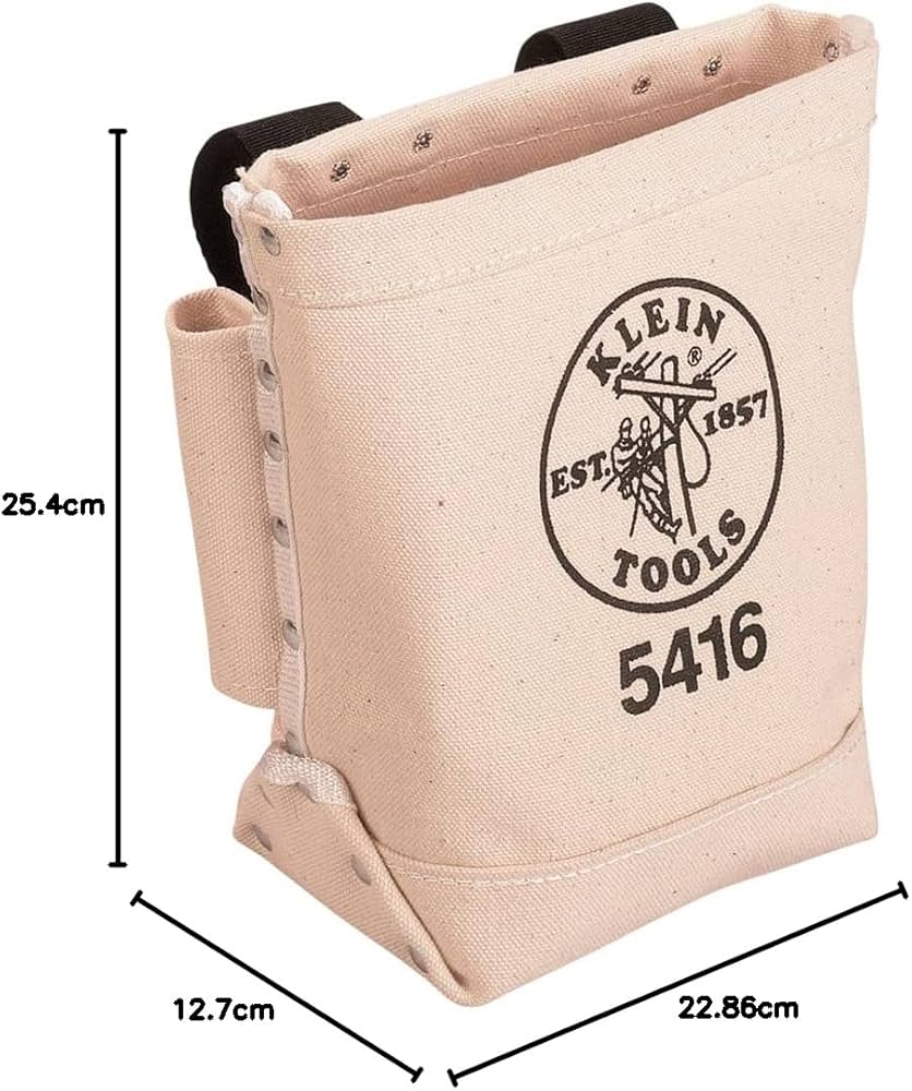 Klein Tools 5416 Tool Pouch, Small Tool Bag for Bolt Storage with Klein Tools 5416 Tool Pouch, Small Tool Bag for Bolt Storage with