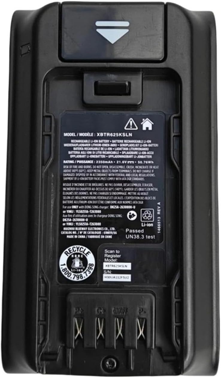 2350mAh Handheld Vacuum Cleaner Replacement Battery. Compatible for Shark XBTR625KSLN Lithium 21.6V