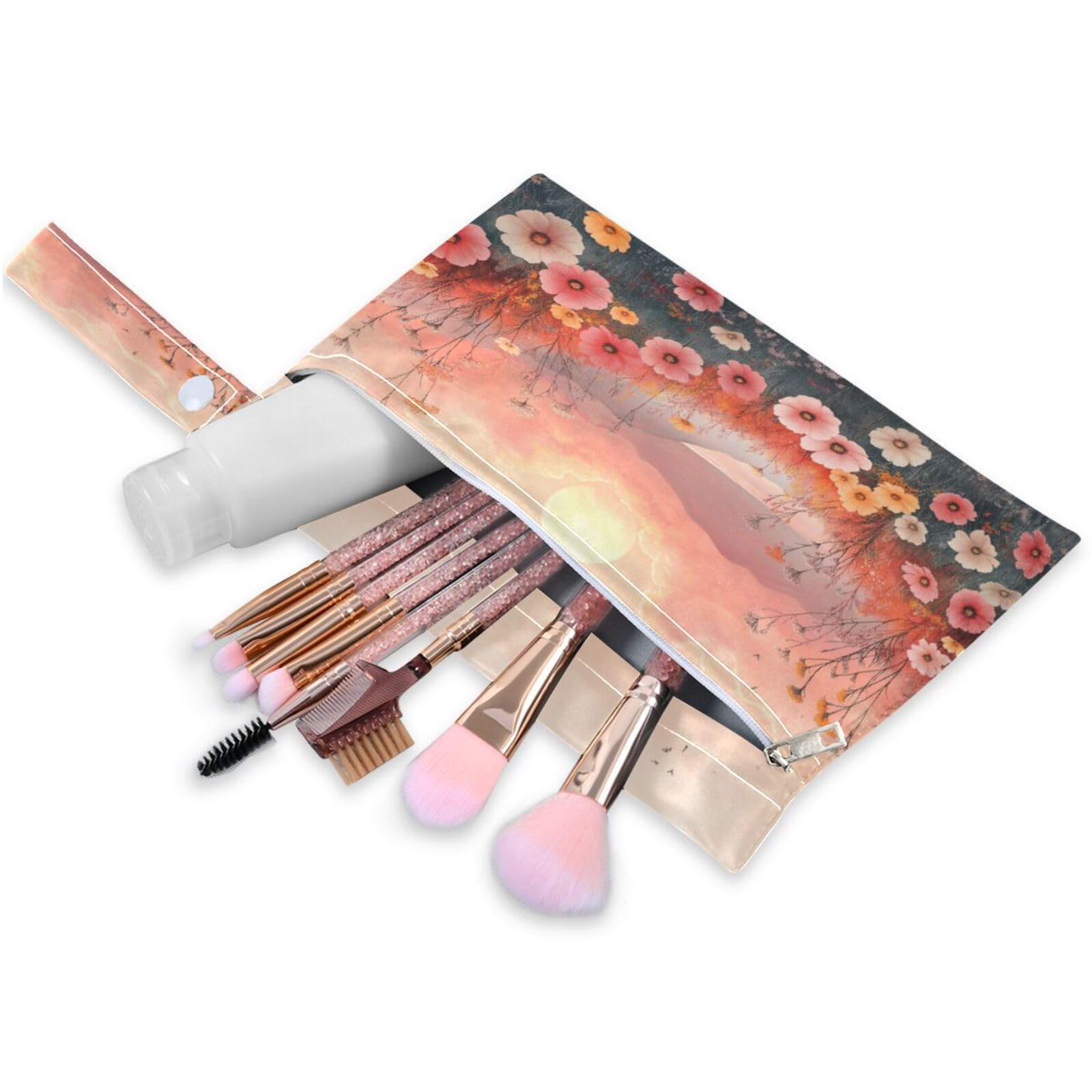 ATTX Wildflowers by The Sea Wet Dry Bags 2-Pack - Reusable Cloth Diaper Storage for Travel, Beach & Gym | Multi-Use Waterproof Bags for Swimsuits, Baby Clothes, Sports Gear#218