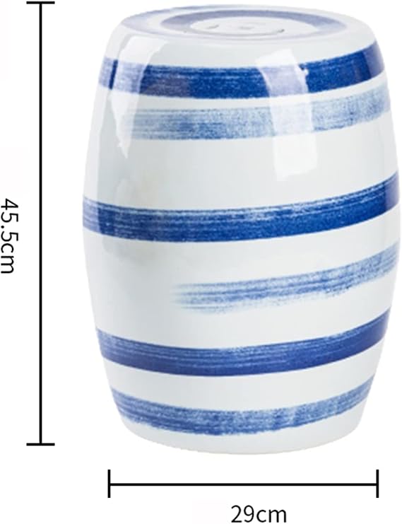 Ceramic Drum Stool, Ceramic Drum Garden Stool，Dressing Stool, Antique Blue & White Porcelain, Suitable for, Patio, Lawn, Home Indoor & Outdoor