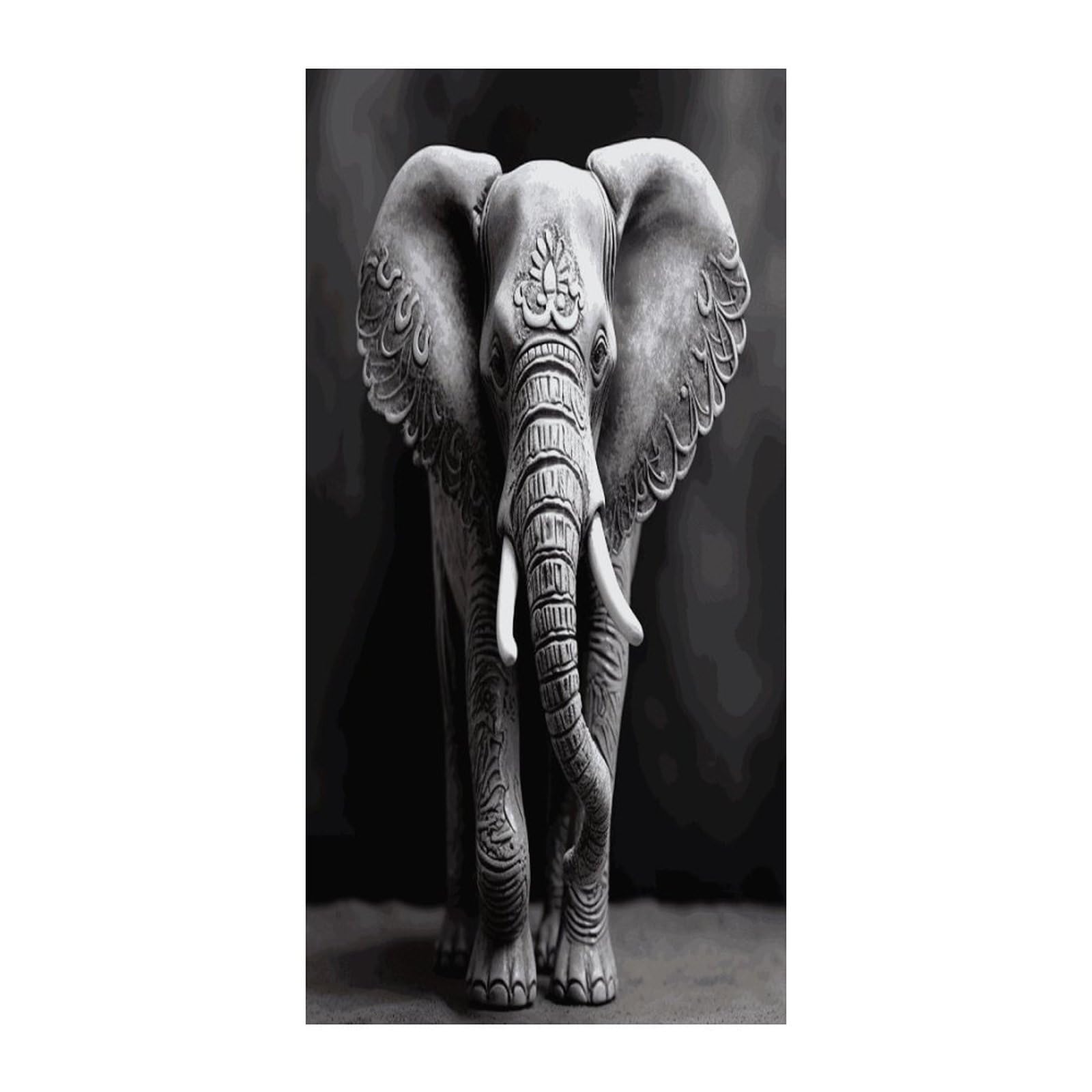 Fekiloot Style Gray Elephant Door Curtain Room Divider Curtains