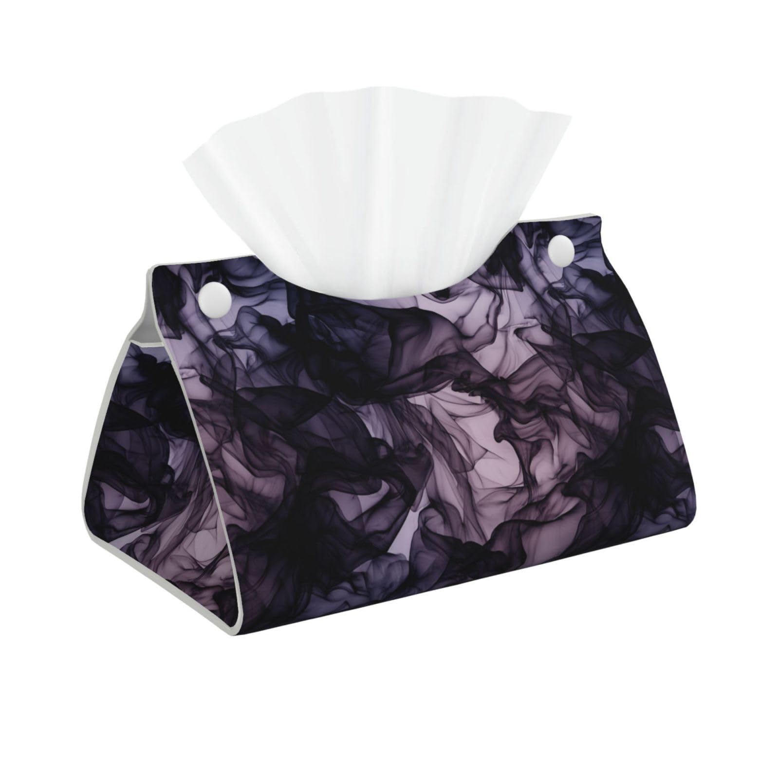 Smokey Texture in Lilac Gray Tissue Box Cover Rectangle Pu Leather Tissue Box Holder for Car Bathroom Bedroom Desk Tabletop Decor