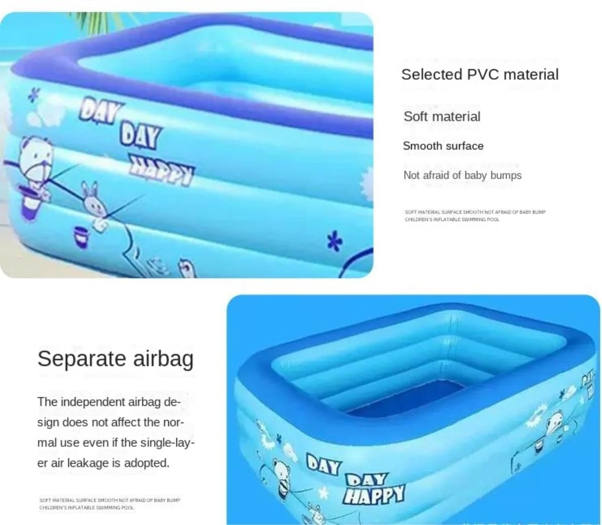 Planschbecken Aufblasbarer Familienpool, Rechteckiges Planschbecken, Schwimmzentrum, Pool Garten(120cm)