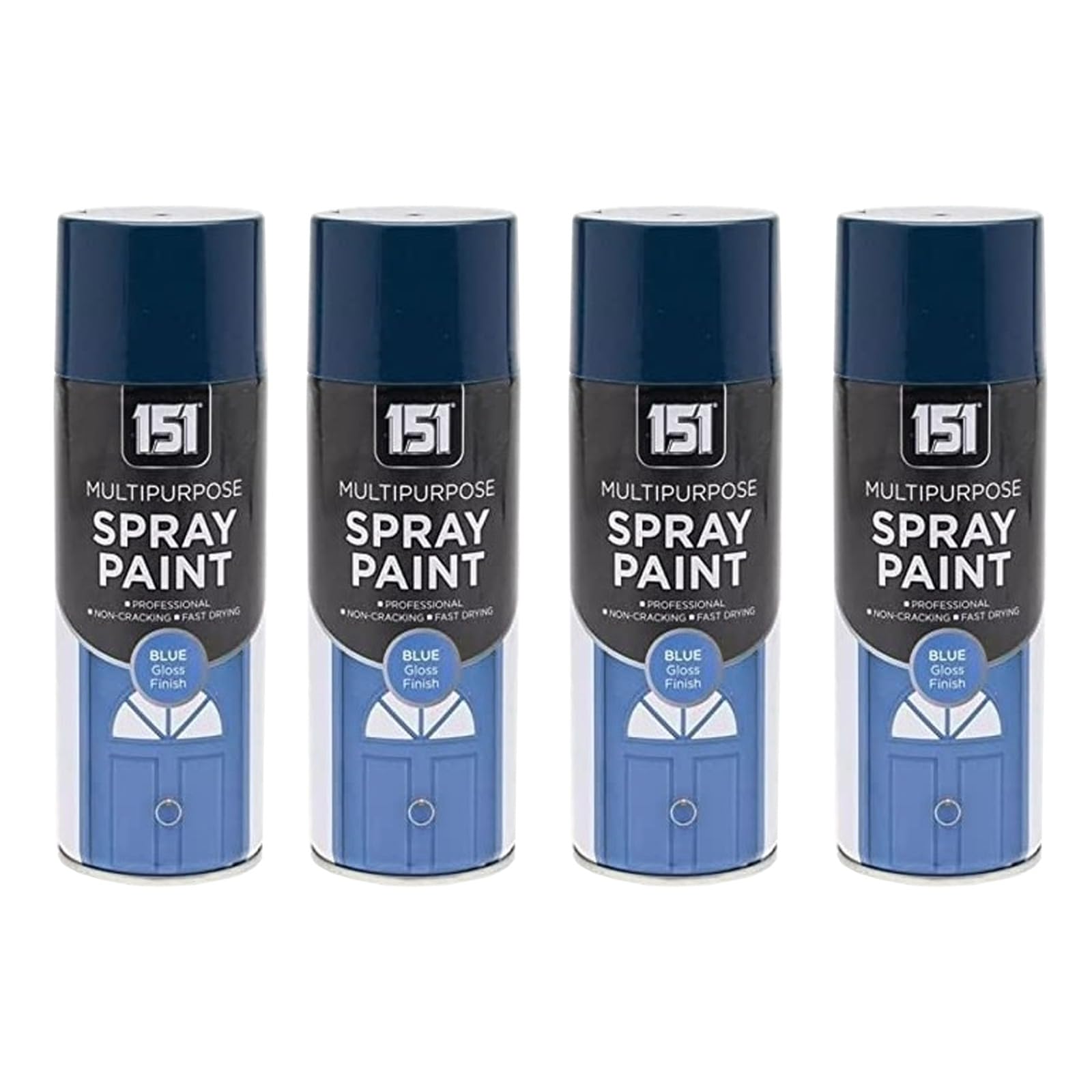 SDMAX Blue Gloss Spray Paint, Fast Drying, Blue Gloss Finish, Non-Cracking, Easy To Use, Long-Lasting, Lightweight And Portable, Multipurpose DIY Use, 400ml (4PCS)